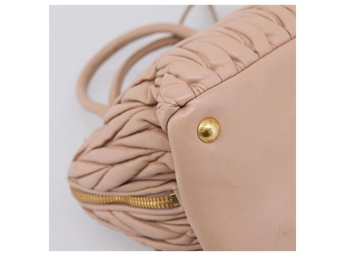 Borsa a mano Miu Miu Matelassé in pelle 2way Rosa Oro Auth 204868 D'oro - vista 18