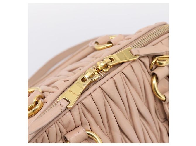 Borsa a mano Miu Miu Matelassé in pelle 2way Rosa Oro Auth 204868 D'oro - vista 19