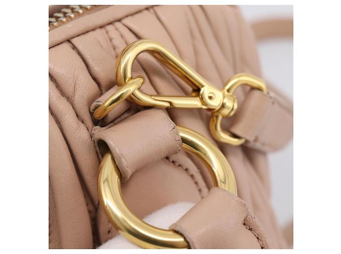 Borsa a mano Miu Miu Matelassé in pelle 2way Rosa Oro Auth 204868 D'oro - vista 21