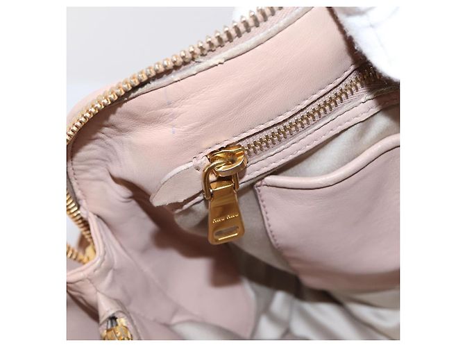 Borsa a mano Miu Miu Matelassé in pelle 2way Rosa Oro Auth 204868 D'oro - vista 25