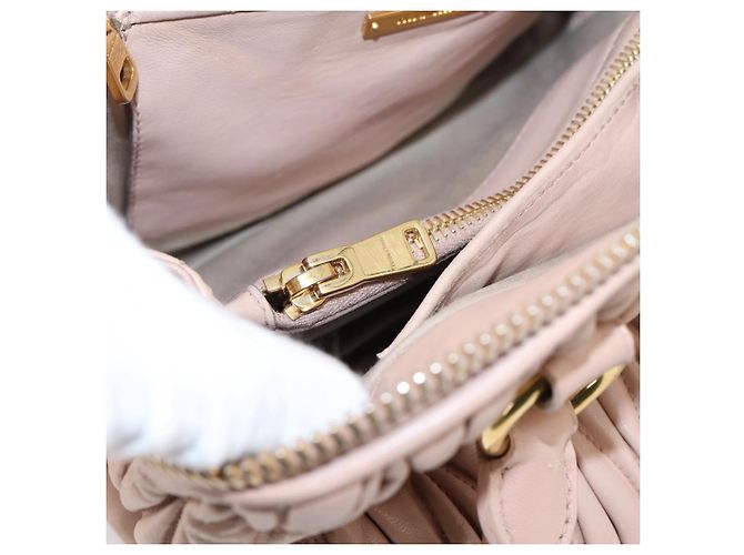 Borsa a mano Miu Miu Matelassé in pelle 2way Rosa Oro Auth 204868 D'oro - vista 27