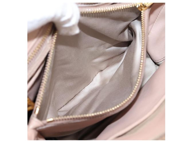 Borsa a mano Miu Miu Matelassé in pelle 2way Rosa Oro Auth 204868 D'oro - vista 28