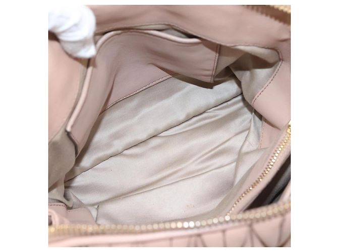 Borsa a mano Miu Miu Matelassé in pelle 2way Rosa Oro Auth 204868 D'oro - vista 29