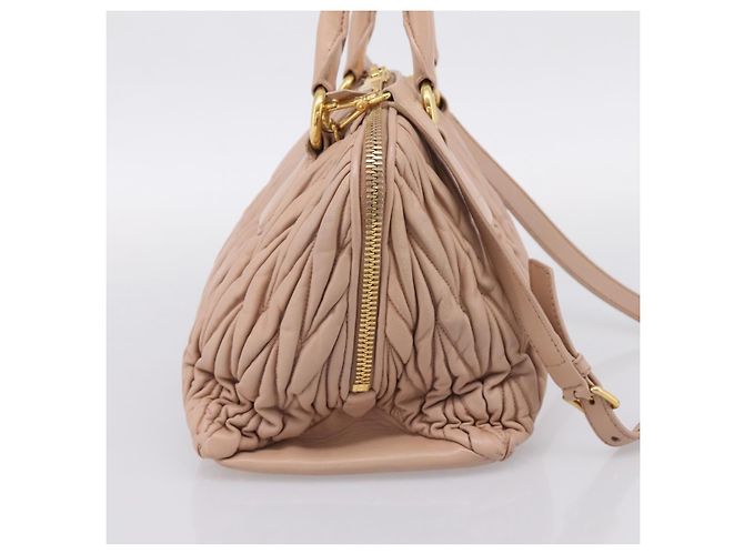 Borsa a mano Miu Miu Matelassé in pelle 2way Rosa Oro Auth 204868 D'oro - vista 3