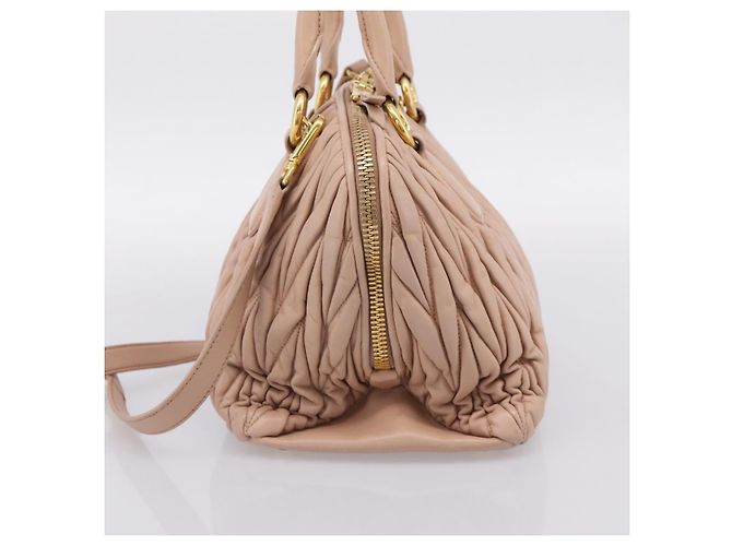 Borsa a mano Miu Miu Matelassé in pelle 2way Rosa Oro Auth 204868 D'oro - vista 4