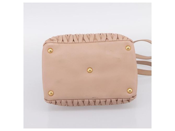 Borsa a mano Miu Miu Matelassé in pelle 2way Rosa Oro Auth 204868 D'oro - vista 5