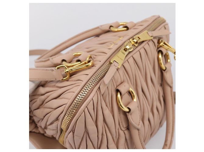 Borsa a mano Miu Miu Matelassé in pelle 2way Rosa Oro Auth 204868 D'oro - vista 6