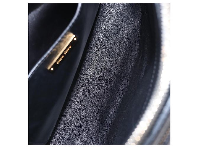 Borsa a mano Miu Miu in pelle 2way Nero Tono Oro Auth ka6192A - vista 11