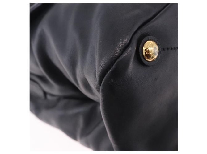 Borsa a mano Miu Miu in pelle 2way Nero Tono Oro Auth ka6192A - vista 23