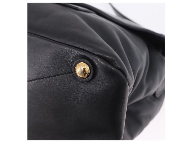 Borsa a mano Miu Miu in pelle 2way Nero Tono Oro Auth ka6192A - vista 24
