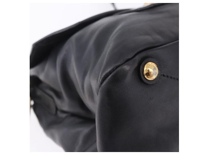Borsa a mano Miu Miu in pelle 2way Nero Tono Oro Auth ka6192A - vista 25