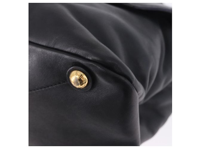 Borsa a mano Miu Miu in pelle 2way Nero Tono Oro Auth ka6192A - vista 26