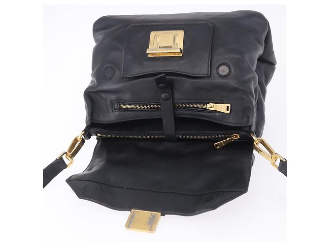 Borsa a mano Miu Miu in pelle 2way Nero Tono Oro Auth ka6192A - vista 30