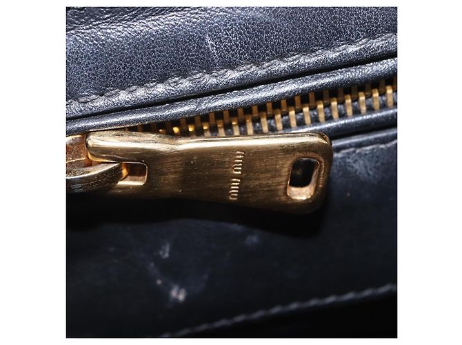 Borsa a mano Miu Miu in pelle 2way Nero Tono Oro Auth ka6192A - vista 38