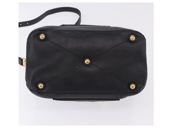 Borsa a mano Miu Miu in pelle 2way Nero Tono Oro Auth ka6192A - vista 5