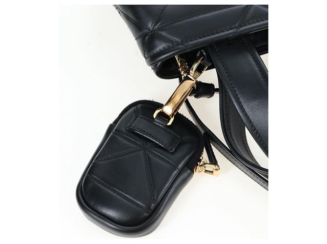 Borsa a mano PRADA in pelle 2way Nero Tono Oro Auth 167607SM - vista 23