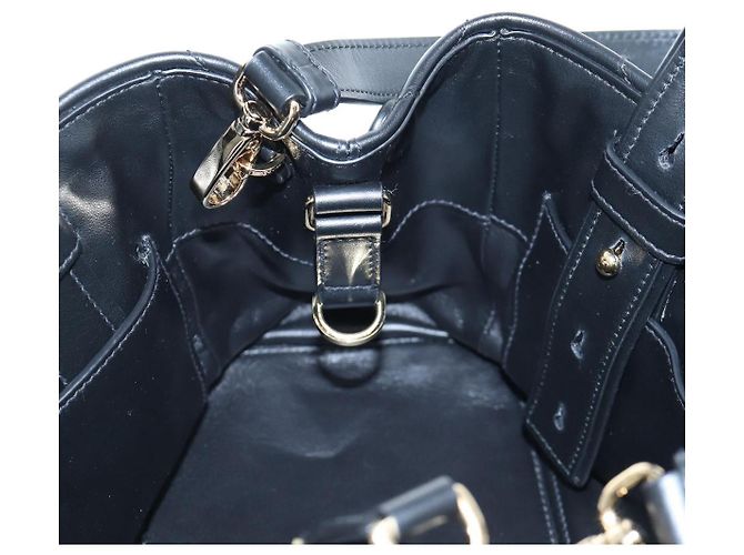 Borsa a mano PRADA in pelle 2way Nero Tono Oro Auth 167607SM - vista 26