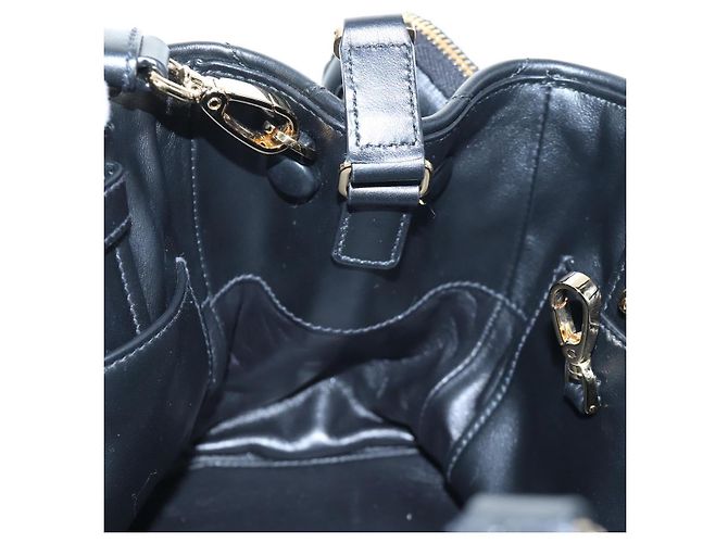 Borsa a mano PRADA in pelle 2way Nero Tono Oro Auth 167607SM - vista 27
