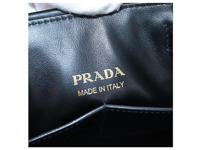 Borsa a mano PRADA in pelle 2way Nero Tono Oro Auth 167607SM - vista 28