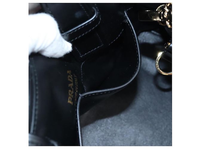 Borsa a mano PRADA in pelle 2way Nero Tono Oro Auth 167607SM - vista 29