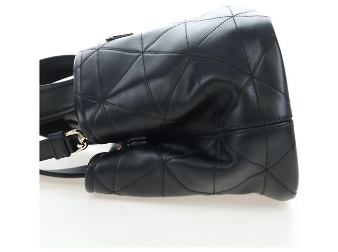 Borsa a mano PRADA in pelle 2way Nero Tono Oro Auth 167607SM - vista 3