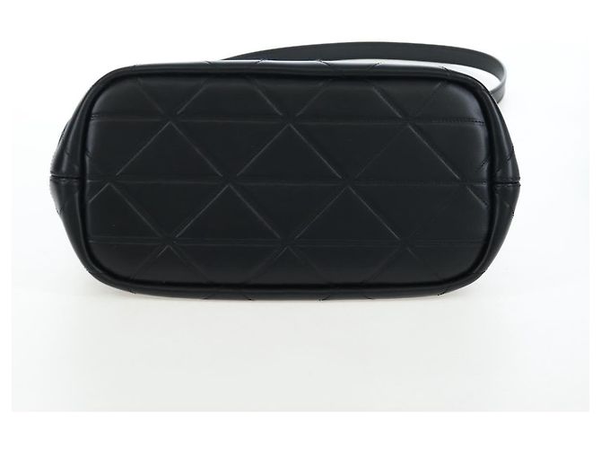 Borsa a mano PRADA in pelle 2way Nero Tono Oro Auth 167607SM - vista 5