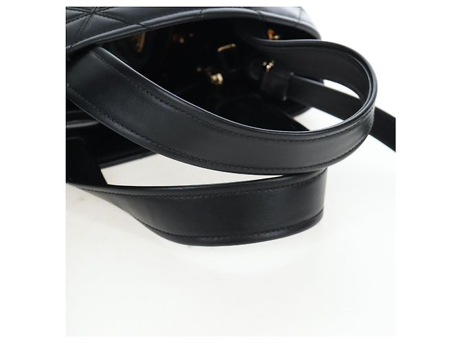 Borsa a mano PRADA in pelle 2way Nero Tono Oro Auth 167607SM - vista 7