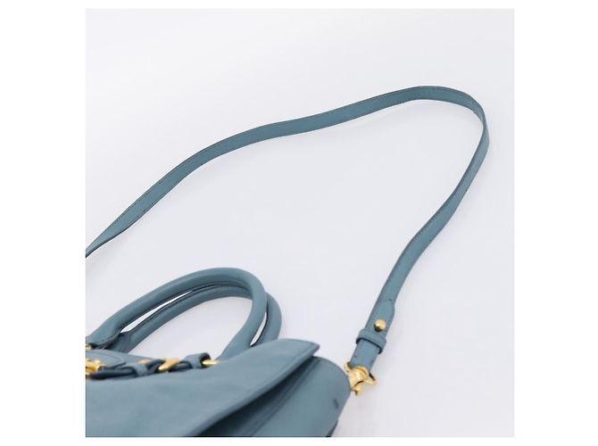 Borsa a mano Miu Miu in pelle 2way blu tono oro Auth 167628V - vista 10