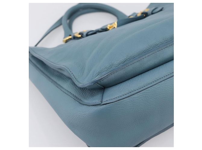 Borsa a mano Miu Miu in pelle 2way blu tono oro Auth 167628V - vista 15