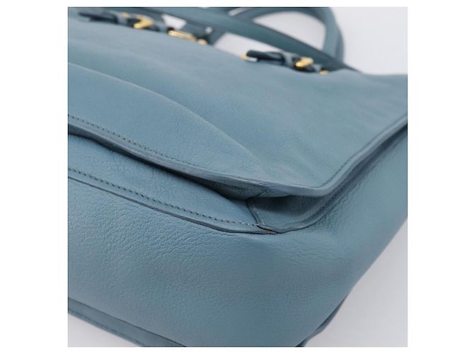 Borsa a mano Miu Miu in pelle 2way blu tono oro Auth 167628V - vista 16