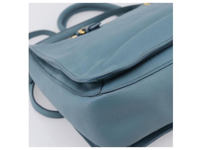 Borsa a mano Miu Miu in pelle 2way blu tono oro Auth 167628V - vista 17
