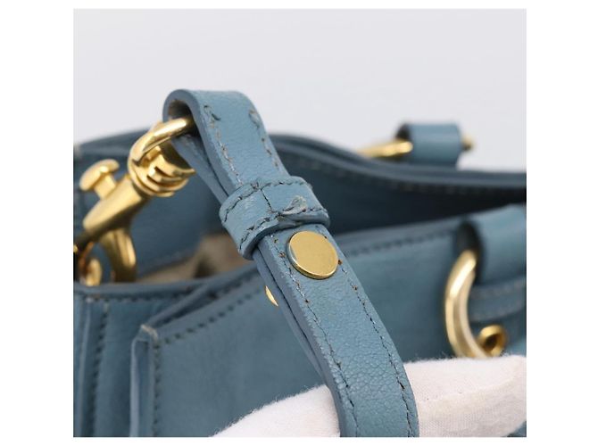 Borsa a mano Miu Miu in pelle 2way blu tono oro Auth 167628V - vista 20