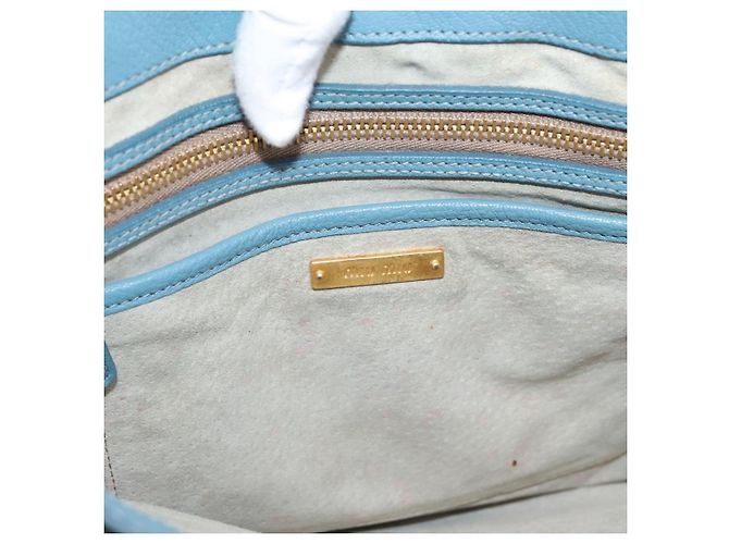 Borsa a mano Miu Miu in pelle 2way blu tono oro Auth 167628V - vista 21