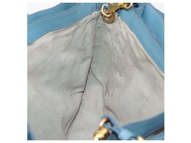 Borsa a mano Miu Miu in pelle 2way blu tono oro Auth 167628V - vista 22