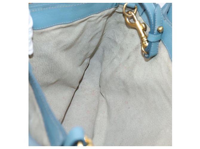 Borsa a mano Miu Miu in pelle 2way blu tono oro Auth 167628V - vista 23