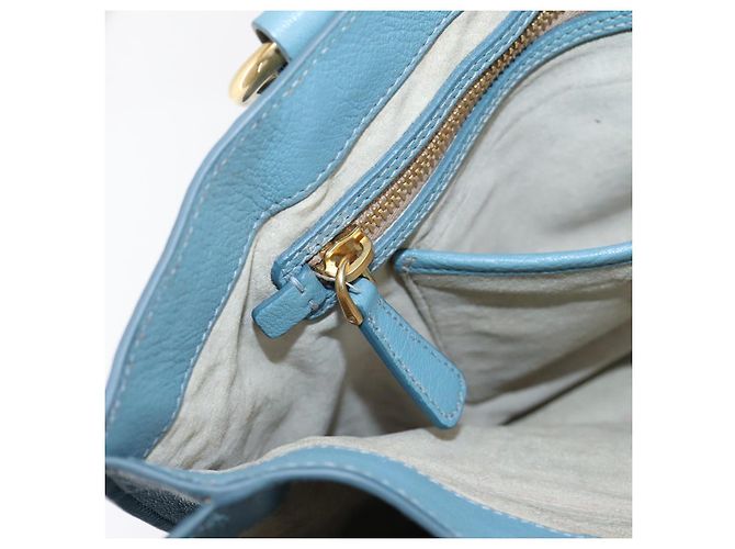 Borsa a mano Miu Miu in pelle 2way blu tono oro Auth 167628V - vista 26