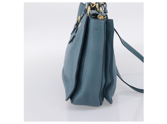 Borsa a mano Miu Miu in pelle 2way blu tono oro Auth 167628V - vista 3
