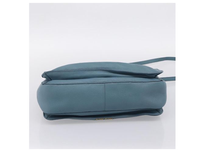 Borsa a mano Miu Miu in pelle 2way blu tono oro Auth 167628V - vista 5
