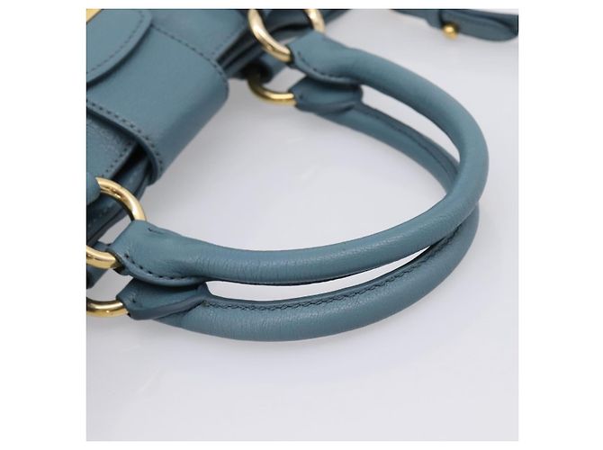 Borsa a mano Miu Miu in pelle 2way blu tono oro Auth 167628V - vista 7