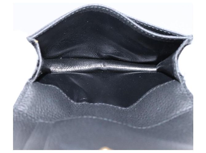 Autre Marque SAINT LAURENT Cassandra Kartenetui Leder Schwarz Gold Auth 204792M Golden - Ansicht 10