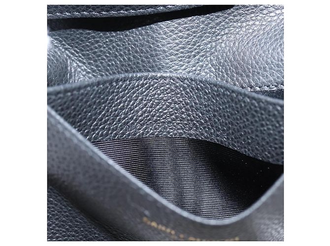 Autre Marque SAINT LAURENT Cassandra Kartenetui Leder Schwarz Gold Auth 204792M Golden - Ansicht 11