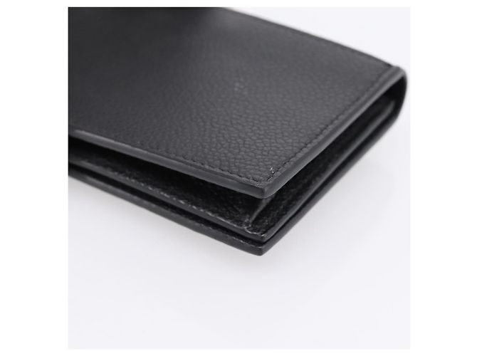 Autre Marque SAINT LAURENT Cassandra Kartenetui Leder Schwarz Gold Auth 204792M Golden - Ansicht 15