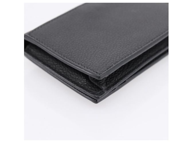 Autre Marque SAINT LAURENT Cassandra Kartenetui Leder Schwarz Gold Auth 204792M Golden - Ansicht 16