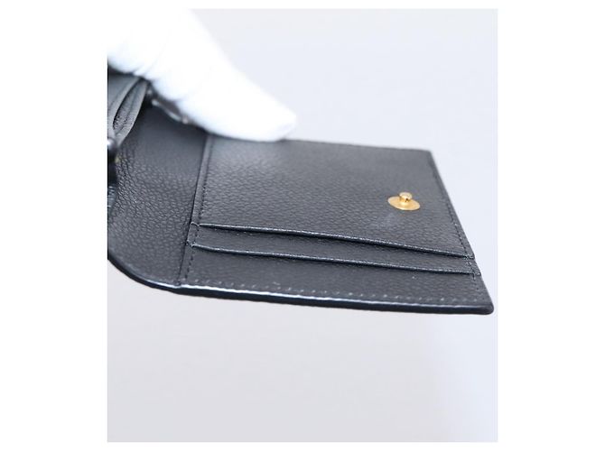 Autre Marque SAINT LAURENT Cassandra Kartenetui Leder Schwarz Gold Auth 204792M Golden - Ansicht 19