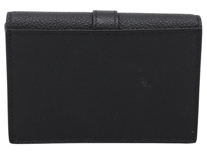 Autre Marque SAINT LAURENT Cassandra Kartenetui Leder Schwarz Gold Auth 204792M Golden - Ansicht 2