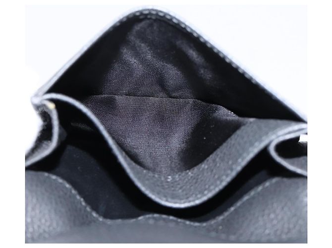 Autre Marque SAINT LAURENT Cassandra Kartenetui Leder Schwarz Gold Auth 204792M Golden - Ansicht 20