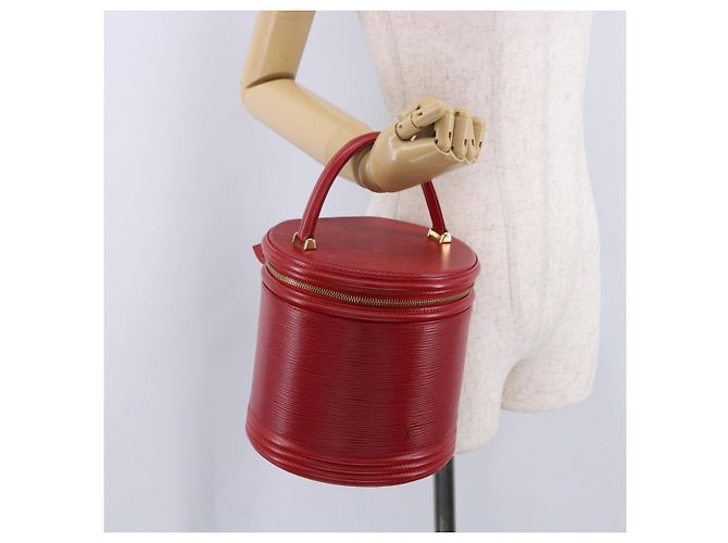 Borsa a mano LOUIS VUITTON Epi Cannes Rossa M48037 LV Auth 203110V Rosso - vista 28