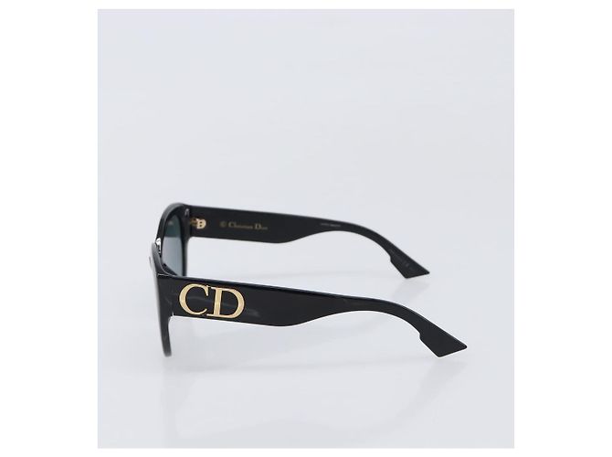Occhiali da sole Christian Dior Plastica Nero Oro Auth 203630M D'oro - vista 3