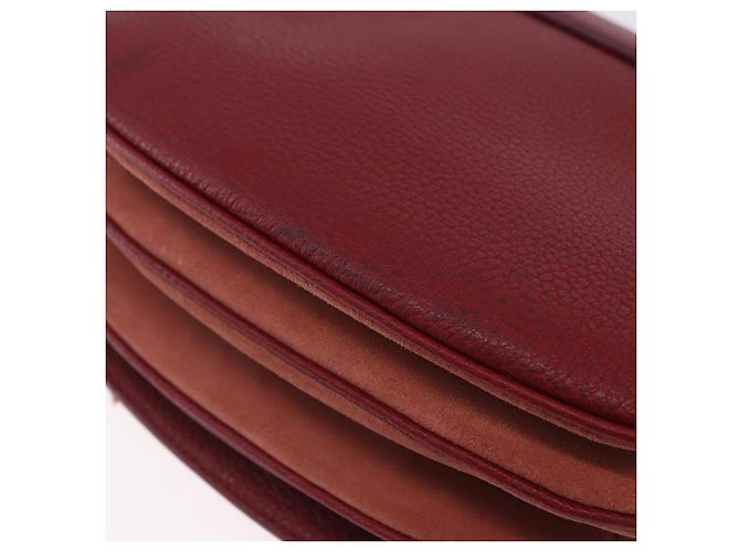Chloé Borsa a tracolla Chloe SeeByChloe Suede Red Gold Tone Auth 203350A Rosso - vista 10