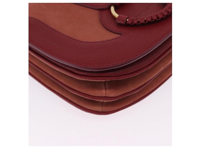 Chloé Borsa a tracolla Chloe SeeByChloe Suede Red Gold Tone Auth 203350A Rosso - vista 15